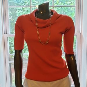Escada Short Sleeve Ribbed Top Sz 36